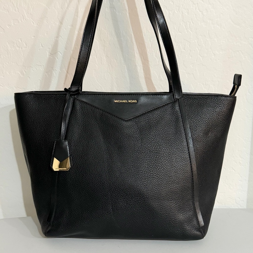 Michael Kors Whitney Large Black Pebble Leather Tote